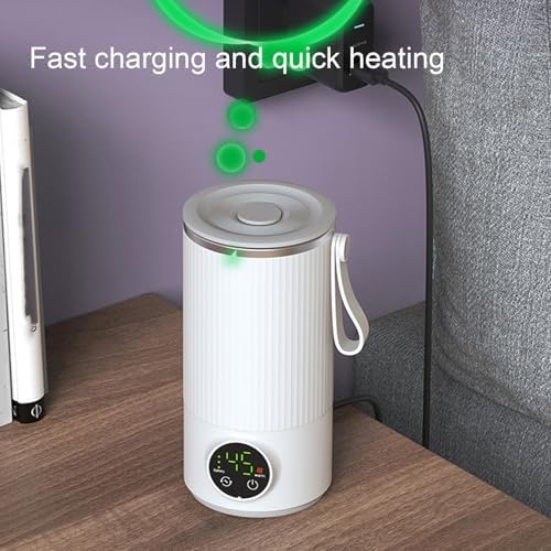 Travel Electric Kettle, Portable Water Kettle with Mixing Function, Adjustable Temperaturem, for Hot Water, Coffee, Tea, Milk, USB Charging, 400ML