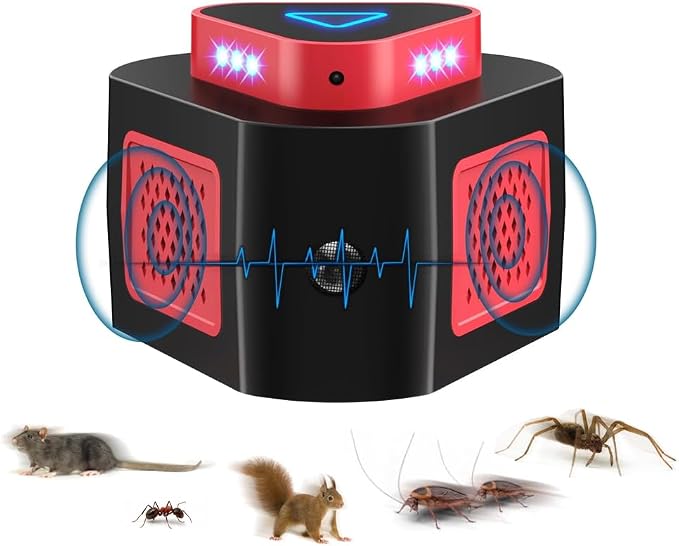 Tirgo Mouse Repellent Ultrasonic Plug in, Ultrasonic Pest Repeller Indoor with 4-Modes & Flashing Light, 360° Ultrasonic Mouse Blocker to get rid of mice for Home Attic Basement Garage Warehouse
