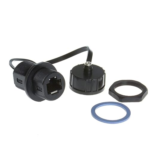 5PCS Panel Mounting Shielded RJ45 Waterproof Cat5/5e/6 8P8C Connector Ethernet LAN Cable Connector Double Head Adapter with Waterproof/Dust Cap