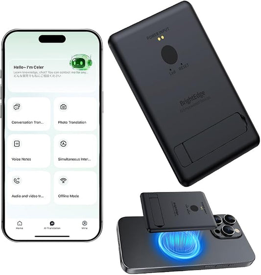 Portable AI Voice Translator Device, 146+ Languages Real-Time Two-Way Translator with Offline Support & Magnetic Stand, for Travel, Business & Language Learning