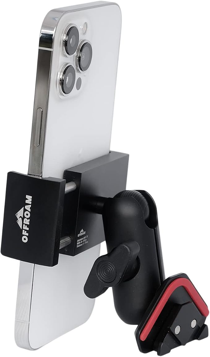 Offroam Phone Mount Made for Toyota Tundra 2022-2026 | Sequoia 2023-2026, CNC-Machined Aluminium, Universal Spring Loaded Holder, 360-Degree Swivel, One-Hand Operation