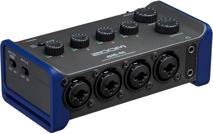 Zoom AMS-44 USB Audio Interface, 4 Inputs, 4 Outputs, Direct Monitoring, for Recording and Streaming on PC, Mac, iOS, and Android Bundle with MDR-7506 Professional Stereo Headphones + More