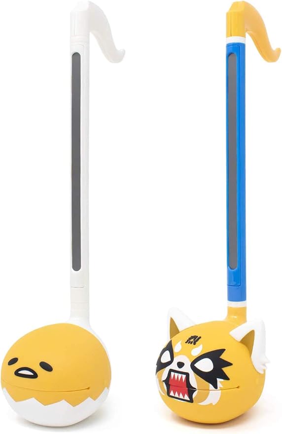 Otamatone Sanrio Special Edition (2 Pc. Set - Aggretsuko Rage + Gudetama) - Fun Electronic Musical Toy Instrument by Maywa Denki (Official Licensed) [Includes Song Sheet and English Instructions]