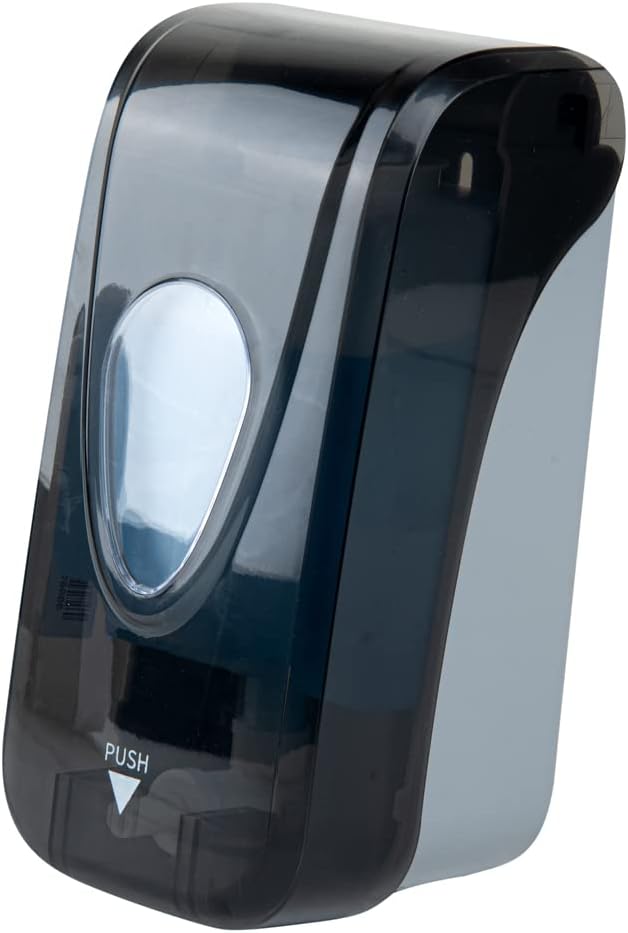 Restaurantware Clean Tek Professional 33 Ounce Manual Soap Dispenser 1 Wall-Mountable Soap Dispenser - For Gel Or Liquid Soap Black Plastic Soap Dispenser Push Mechanism Transparent Tank