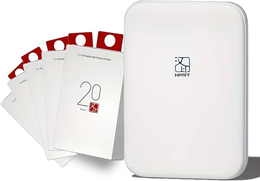 Mini Portable Instant Photo Printer - Bluetooth 5.0, Works with iOS & Android (Printer+with 100 Sheets of 2 x 3 in Zink Photo Paper)