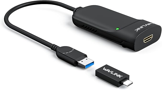 WAVLINK USB 3.0/USB C to HDMI Universal Video Adapter, Displaylink HDMI Adapter Supports up to 6 Monitor, Compatible with Windows 11/10, MacOS (M1-M5 Mac,New Mabook Neo), ChromeOS