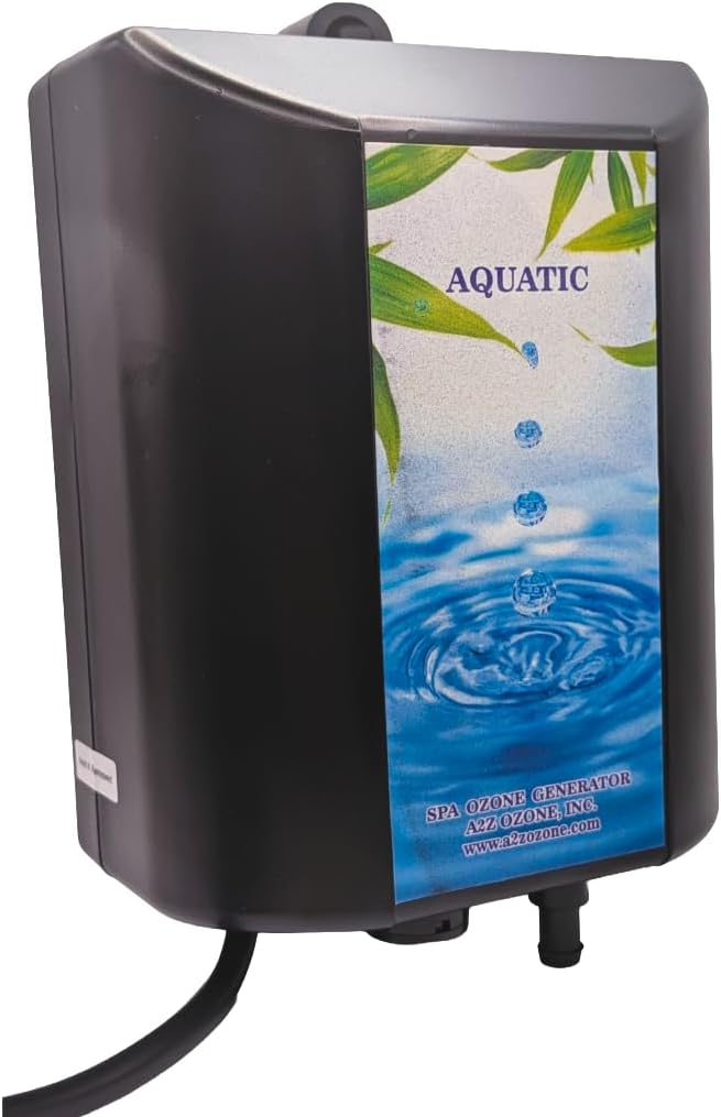 Aquatic Water Ozone Generator for Spa and Hot Tubs, 300 mg/h | With O₂, Portable Mini Water Ozone Machine, Crystal-Clear Water, 110-120V AC, Replacement Spa Water Ozone Generator