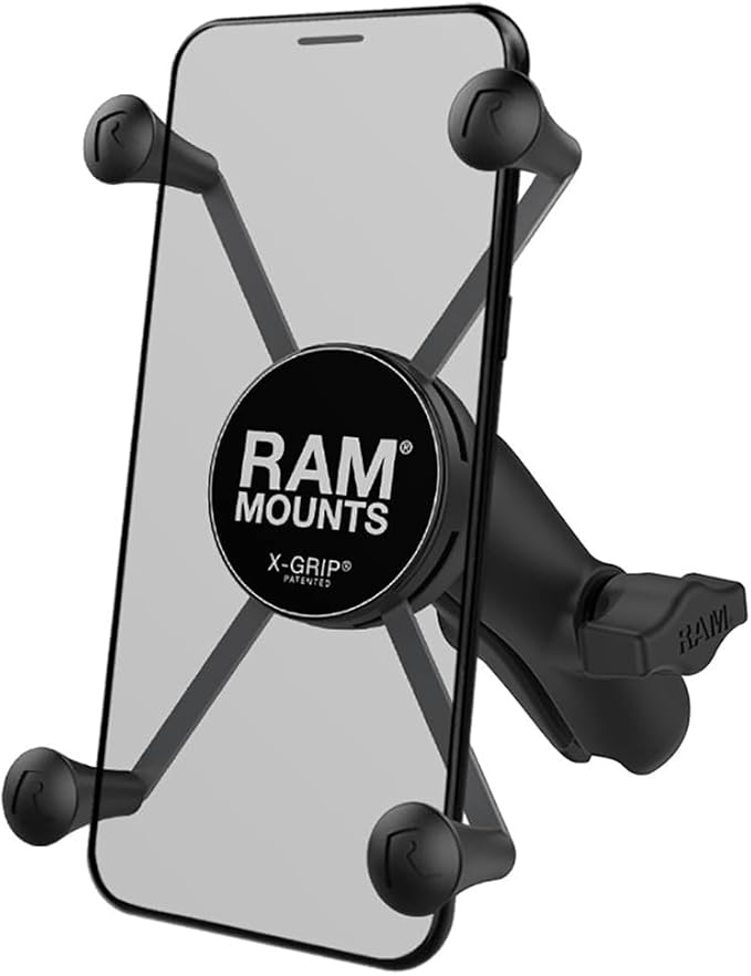 RAM MOUNTS X-Grip Phone Holder with Composite Double Socket Arm (Medium) Compatible with RAM B Size 1" Ball Components (Large Phones) RAP-HOL-UN10B-201U