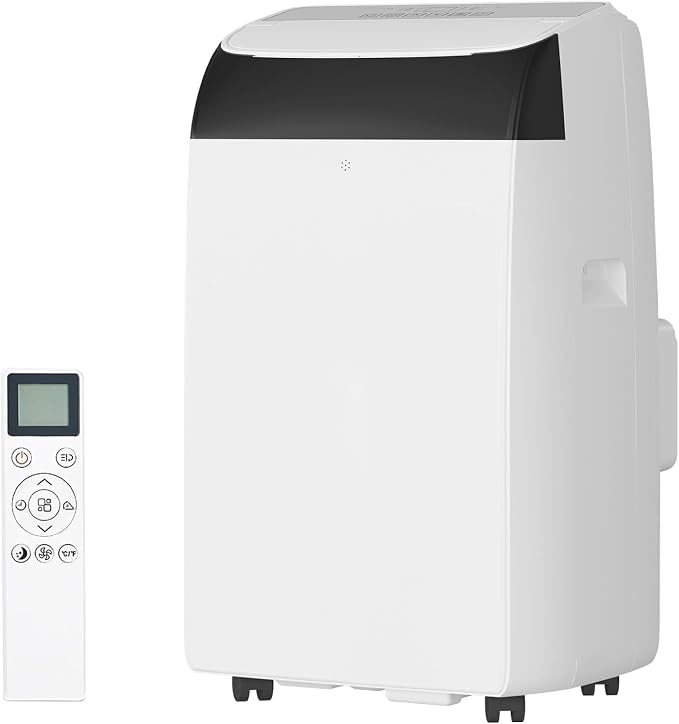 14000 BTU Portable Air Conditioner, Cools Rooms up to 750 Sq.Ft. for Bedroom, 3-in-1 AC Unit Portable with Dehumidifier & Fan Modes, LED Display, Remote Control & Window Kit for Home, Office