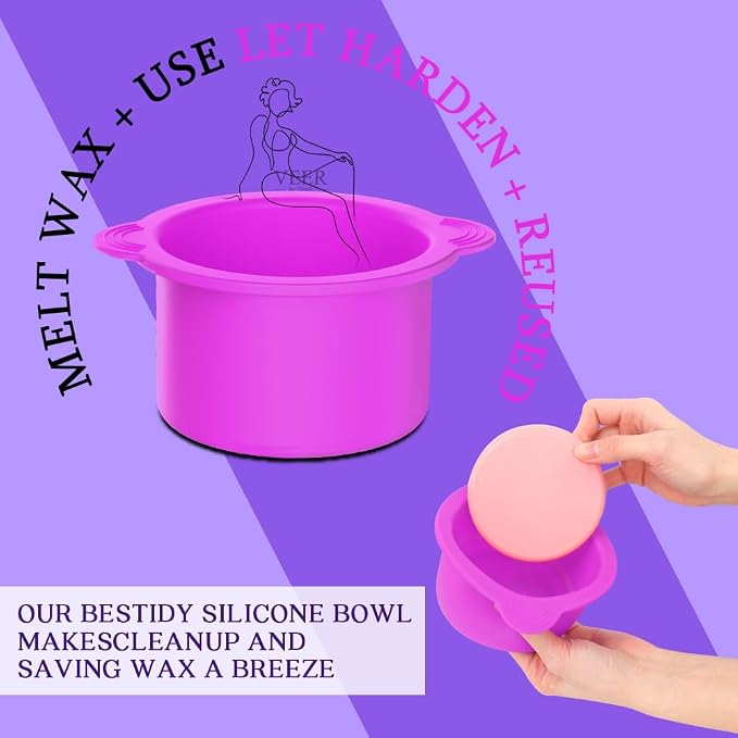Bestidy Waxing Kit for Women & Men, Wax Warmer for Hair Removal with Digital Display, Beginner Friendly, At-Home Hair Removal Kit for Face, Bikini, Brazilian & Full Body with 40 Accessories