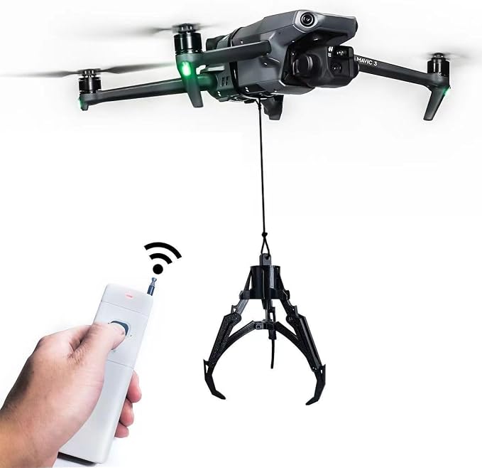 Mantis Claw Grabber for DJI Drones, Intelligent Manipulator for Mavic 3/Air 3/Mini 4 Pro/Mini 2, Rescue & Fishing Hook with Fixed-Point Drop (Drones Not Included)