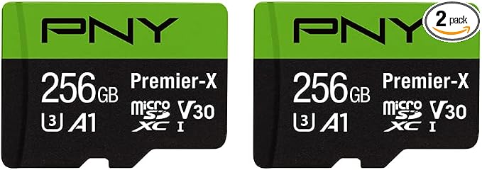 PNY 256GB Premier-X Class 10 U3 V30 microSDXC Flash Memory Card 2-Pack