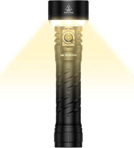 Wurkkos TS27 Rechargeable High Lumen Flashlights, 3200LM 2772Feet Long Throw Super Bright Flashlight,Bidirectional Lighting 300-hour Ultra-Long Flashlights, (with Threaded Interface)