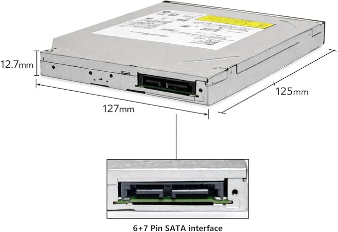 12.7mm Slim DVD RW SATA Optical Drive, Internal DVD+RW CD-RW Burner, Replacement for Dell Optiplex 390 790 990 3010 3020 7010 7020 9010 9020 Small Form Factor SFF, 41G50