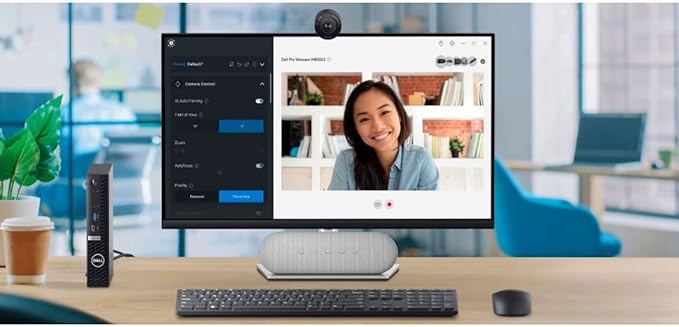 Dell Webcam WB3023-2K QHD/FHD/HD Resolution, Sony Sensor, f2.0 Aperture, Face Detection, Noise Reduction Mic, 2X HD Zoom, USB-A, Microsoft Teams/Zoom Certified - Black