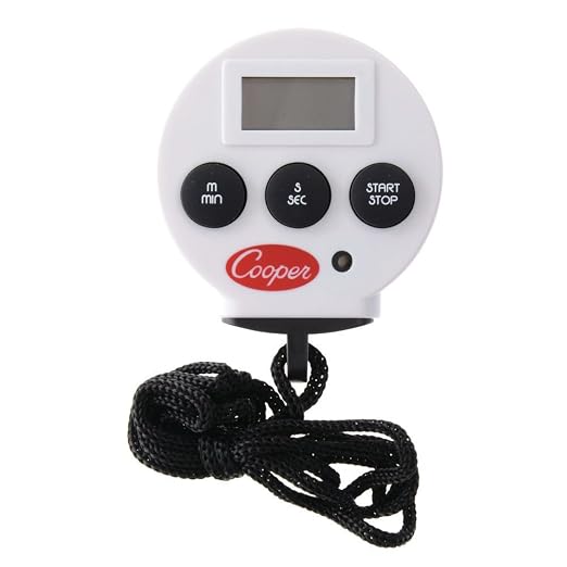 Cooper-Atkins TS100-0-8 3-Function 99 Minute Digital Timer with Lanyard, 99 Hours 59 Minutes Unit Range, White