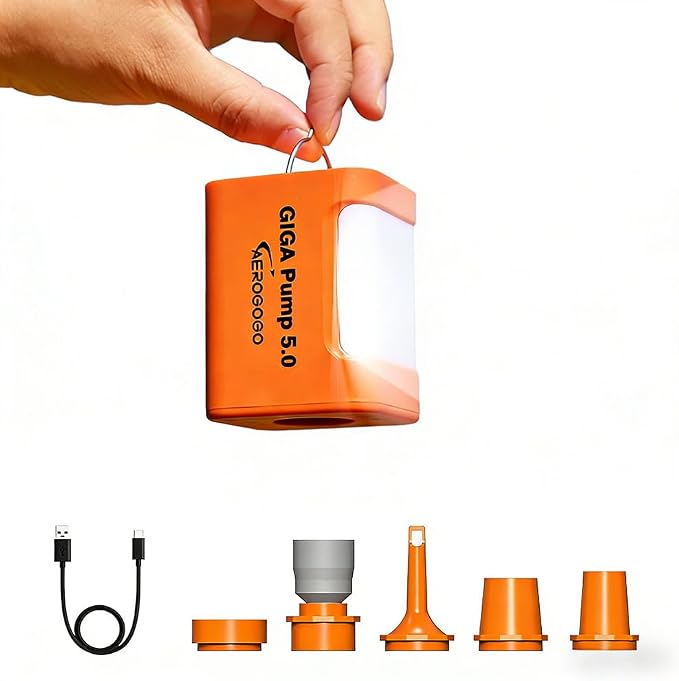 Aerogogo Pump 5.0 Portable air Pump with 3600mAH Battery 5kPa Air Pump for Inflatables Rechargeable Pump, Orange
