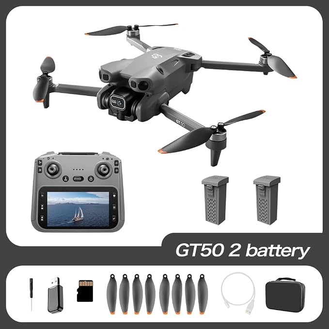 RC Drones with HD Camera for Adults, Brushless Motor Follow Me Foldable FPV RC Quadcopter with Screen Remote Controller, Optical Flow Positioning Headless Mode One Key Takeoff/Landing Lightweight Under 249g Drone Birthday Gifts for Beginners Drones wit...