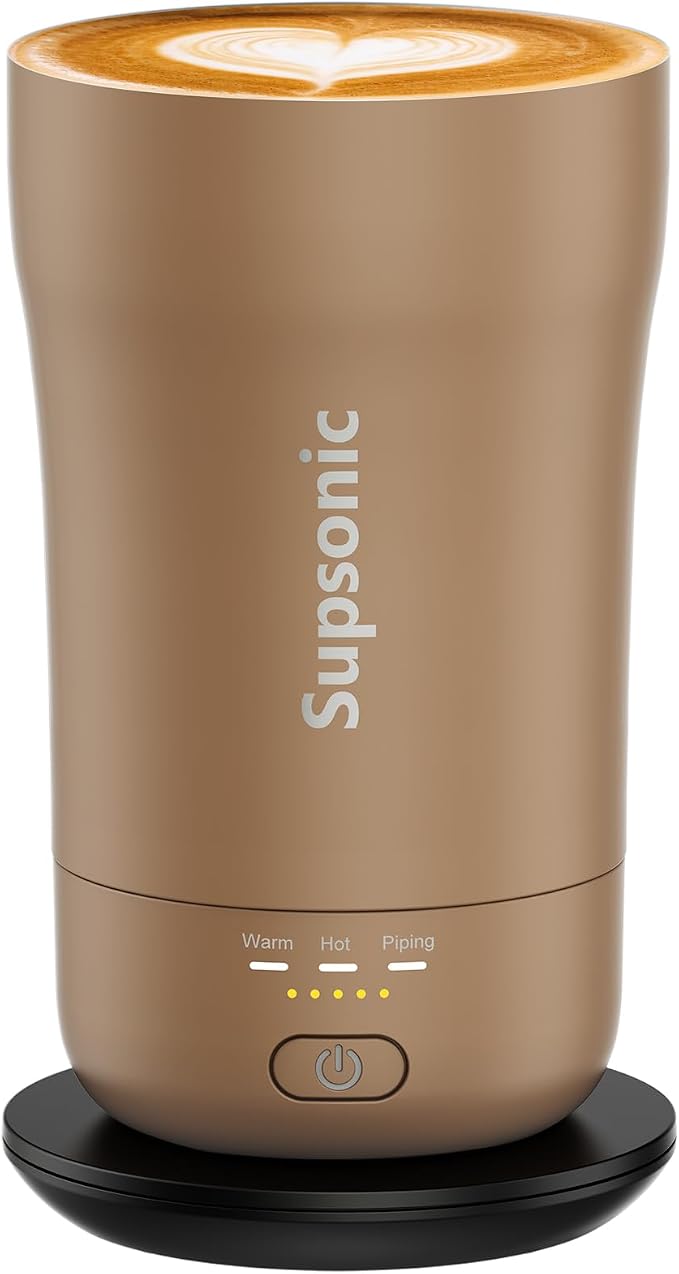Supsonic - 14oz Heated Coffee Mug, Self-Heating Travel Mug with 3-Temp Settings, Insulated Stainless Steel Constant Temperature Heating Mug for Beverage, Smart Heating Portable Coffee Mug | S1