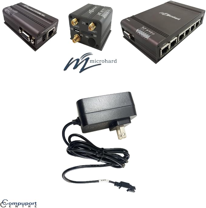 The CompuPort AC Power Adapter Features a 12VDC Output and a 4-pin Molex Connector, Making it Suitable for a Range of Cellular modems, Including Microhard, CradlePoint, Peplink, and Sierra Airlink.