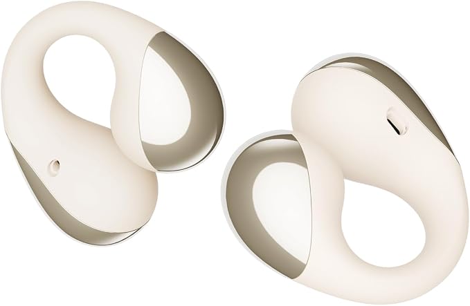 SoundPEATS PearlClip Pro Open Ear Clip Earbuds, Fast Charge (10Mins/2Hrs), IPX5 Sweatproof, Stable Bluetooth 6.0, Secure Fit, Rich Sound, 24H Play - Beige
