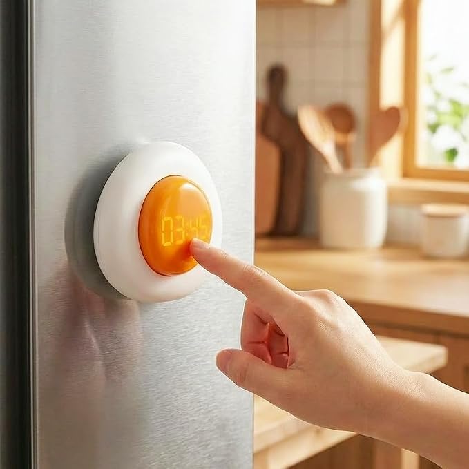 Egg-Shaped Kitchen Timer, Twist Dial Magnetic Kitchen Timers for Cooking, LCD Digital Display, Easy to Use, 180-minute Countdown Timers for Eggs, Bacon & Everyday Cooking