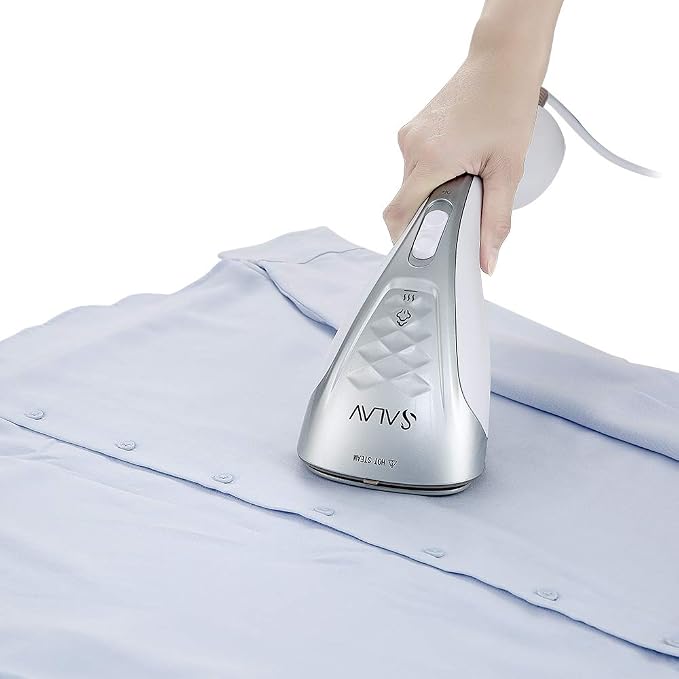 SALAV Steamer for clothes Handheld Iron 2 in 1, 2 Steam Settings, for Both Vertical and Horizontal Garment Handling, Ceramic Coated Metal Steam Panel, 150 ml Big Water Tank, 1150 Watt Silver