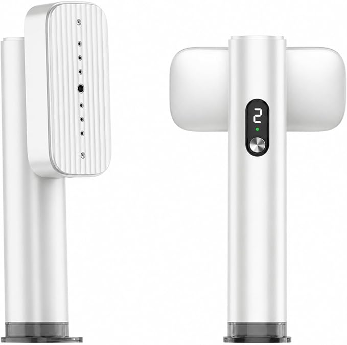G5 Pro Travel Steamer For Clothes, 110-240V Portable Handheld Irons-15S Fast Heat Up, Auto Shut-Off Rotating Head With Big Iron Panel, 100Ml Tank Self-Standing For Global Travel(white)