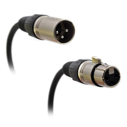 (4-Pack) 10 Foot, XLR Microphone Cable 3-pin XLR Speaker Cable Male to Female Balanced Mic Cable, Black
