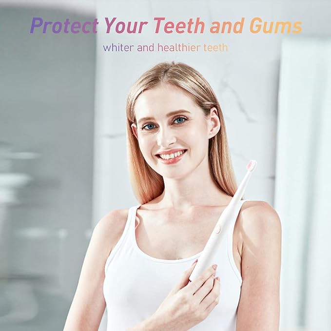 Sonic Electric Toothbrush, USB Rechargeable Powerful Sonic Cleaning Tooth Brush with 6 Modes, 5 Brush Heads + 1 Facial Cleansing Brush Head + 1 Face Massage Head Whitening Toothbrushes