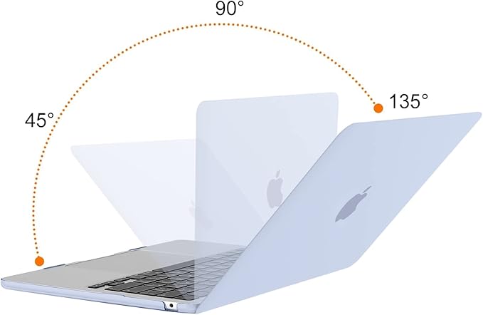 MOSISO Compatible with MacBook Air 13 inch Case M5 2026 M4 2025 M3 M2 2024-2022 A3449 A3240 A3113 A2681, Hard Shell&Keyboard Cover&Screen Film&Type C for MacBook Air 13.6 inch Case, Pastel Blue