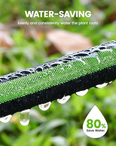 RainPoint Hose Timer & 25FT Soaker Hose, Water-Saving Auto-Irrigation System