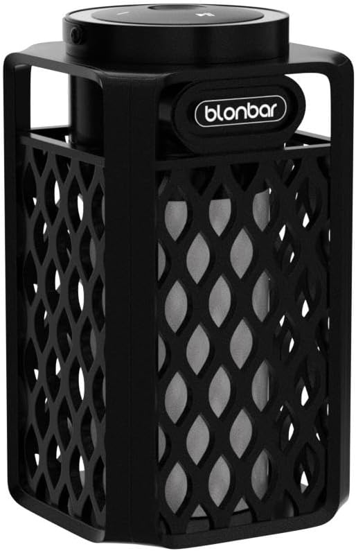 blonbar Outdoor Speakers Bluetooth Waterproof Patio with Torch Atmosphere, Portable Wireless Stereo Speaker for Porch Home Decor Gifts for Men Women Couples Dads Moms