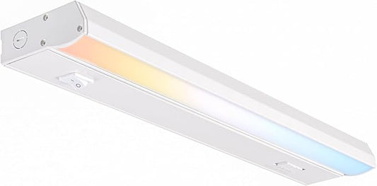 PARMIDA LED Under Cabinet Lighting, Hardwired Installation, 16 Inch, 14W, 5CCT Color Selectable - 2700K/3000K/4000K/5000K/6000K, ETL Listed, 120V, Dimmable, 1000 Lumens, White Finish