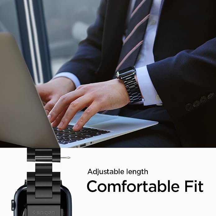 Spigen for Apple Watch Band, Modern Fit Compatile with Ultra 3/2/1 49mm, Series 11/10 46mm, 9/8/7 45mm, SE3/SE2/SE/6/5/4 44mm, 3/2/1 42mm Premium Business Wristband Strap