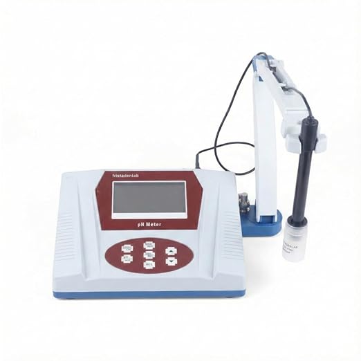 Fristaden Lab Benchtop pH Meter | USA Company | 6621 Electrode for Semi-Soft Foods and Fruits | High-Accuracy (0.01 pH) | Calibration Solutions Included