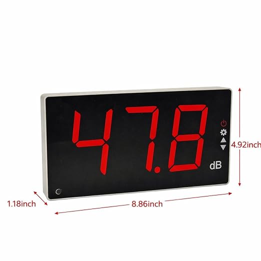 Wall Mounted Sound Level Meter, 30-130dB Digital Decibel Meter with Alarm, ±1.5dB Accuracy Noise Monitor, Type-C/Battery Powered Sound Level Monitor for Factory Office Home Noise Monitoring