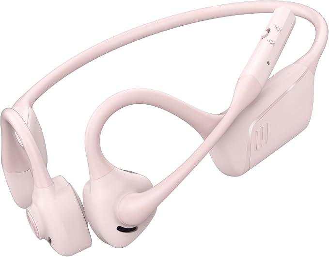 ZIOCOM Open Ear Headphones, Bluetooth 5.1 Headset with Mic, ENC Noise Cancelling and Mute Button, AptX-LL Wireless Headset for Office Driving Working Home-10 Hrs(Not Bone Conduction) (Pink)