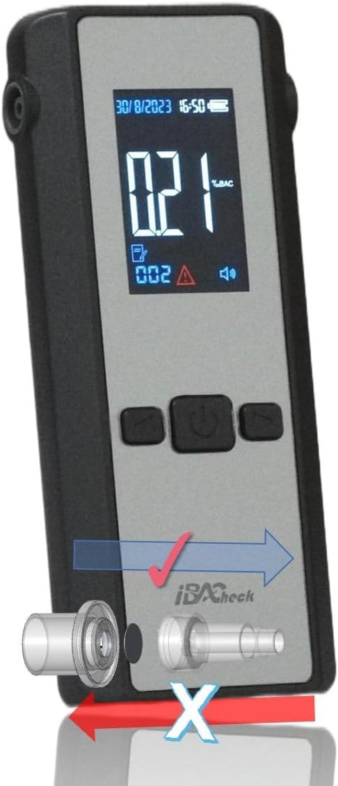 Breathalyzer | Rechargeable Portable Breath Alcohol Tester, Accuracy Breath Alcohol Detector 13x13mm Fuel Cell Sensor. Personal & Professional, User Friendly