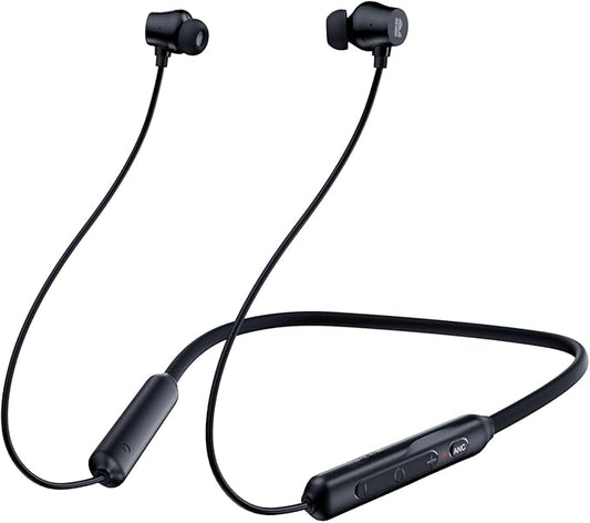 Rythflo Active Noise Cancelling Headphones, Wireless in Ear Neckband Blutooth Headphones with 3 AI Mics ENC, 60Hrs Playtime, V5.3 Multipoint Connection Magnetic Earbuds for Work/Travel/Home/Office