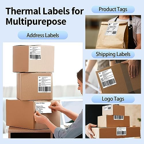 Phomemo Thermal Label Printer Upgraded with Touchable Screen, Shipping Label Printer for Small Business, 4x6 Wireless Thermal Label Printers for Shipping Package, with 4X6 Thermal Labels