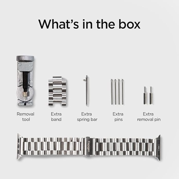 Spigen for Apple Watch Band, Modern Fit Compatile with Ultra 3/2/1 49mm, Series 11/10 46mm, 9/8/7 45mm, SE3/SE2/SE/6/5/4 44mm, 3/2/1 42mm Premium Business Wristband Strap