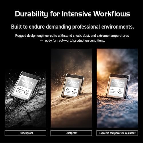SUNEAST Ultimate PRO Silver Series CFexpress 4.0 Type B 1TB Memory Card, Up to 3700MB/s Read, 3200MB/s Write, TLC 8K Video Card for Professional Cameras, XQD-Compatible, High-Speed CFexpress B