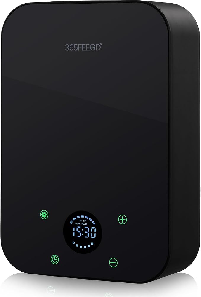 Waterless Essential Oil Diffuser, Portable Bluetooth Aromatherapy Device for Home, 24/7 Customizable Schedule, 1600 sq ft Coverage, 2×D Cell or Plug-in Powered (Dual Power-Black)