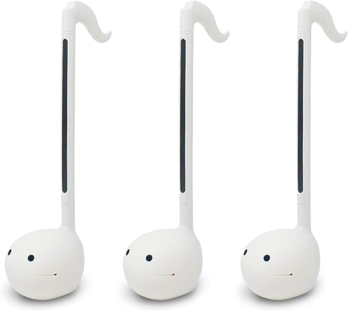 Otamatone Japanese Electronic Musical Instrument Portable Music Synthesizer from Japan by Maywa Denki Studio Award Winning, Educational Fun Gift for Children, Teens & Adults - White Set of 3