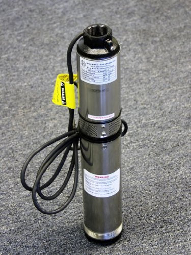 Hallmark Industries MA0343X-4A Deep Well Submersible Pump, 1/2 hp, 230V, 60 Hz, 25 GPM, 150' Head, Stainless Steel, 4"