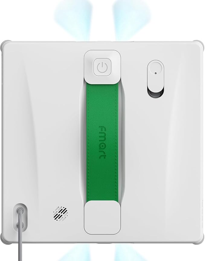FMART W8 Mini Window Cleaning Robot, 4-Way Ultrasonic Spray, 8000Pa Suction, Ultra-Slim 2.36 in, Edge-Cleaning Route, Smart Path Planning, 9-Stage Safety, App & Remote Control