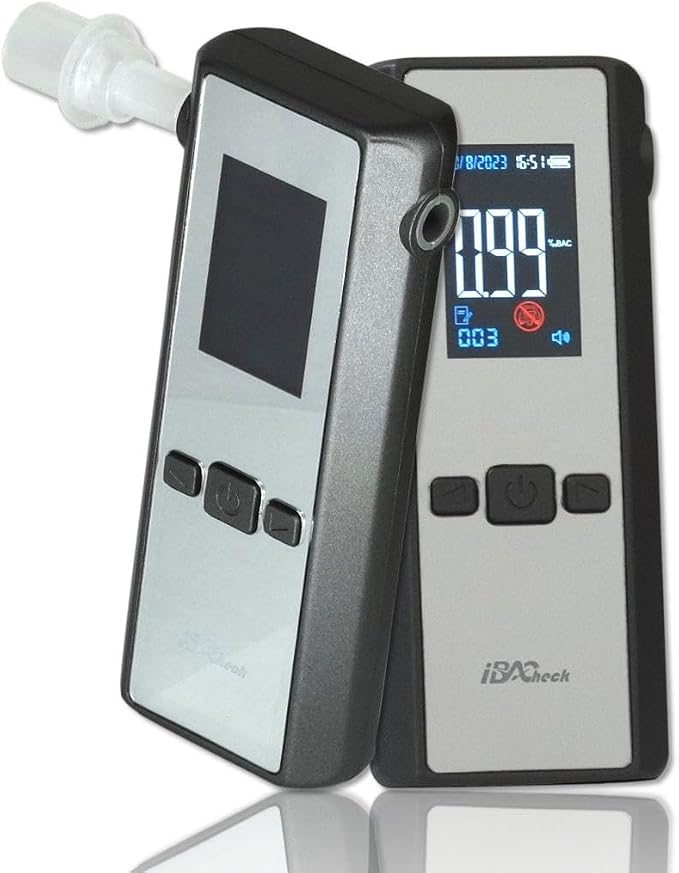 Breathalyzer | Rechargeable Portable Breath Alcohol Tester, Accuracy Breath Alcohol Detector 13x13mm Fuel Cell Sensor. Personal & Professional, User Friendly