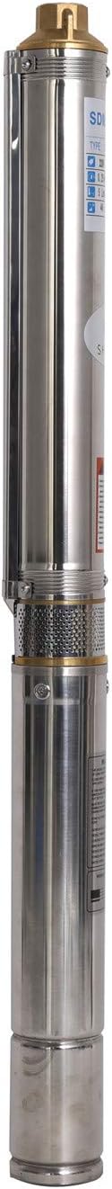 Submersible Pumps 2.5" OD Pipe 110V/60HZ 0.55KW 0.75HP Stainless Steel 1" Outlet Submersible Bore Pump Deep Well Pump with Control Box for Farm Irrigation