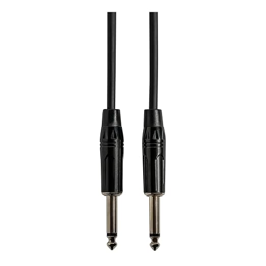 Gearlux Instrument Cable/Guitar Cable, 1/4 Inch, Straight to Straight, Black, 6 Feet - 10 Pack